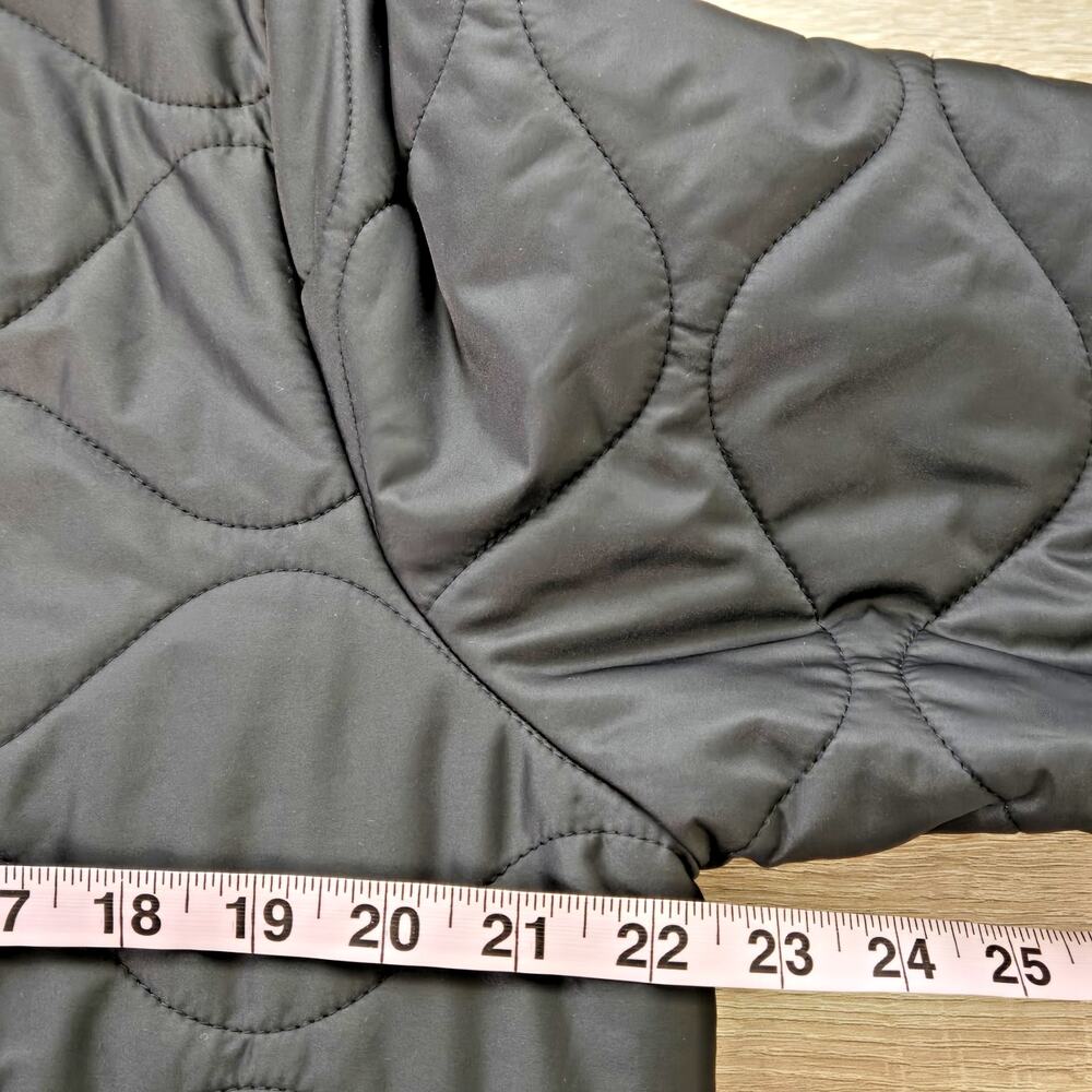 QUINCE Women's Featherless Quilted Long Puffer Jacket Size Large Black Outerwear - Picture 14 of 16